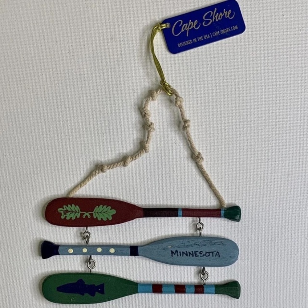 Cape Shore Canoe Boating Paddles Oars Hanging Ornament Wall Art Minnesota USA 6" - Picture 11 of 14